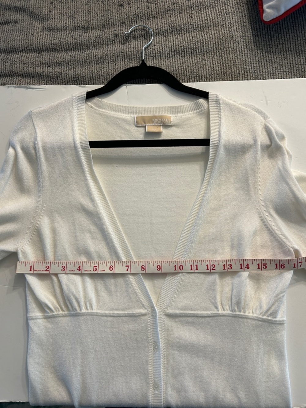 Michael Michael kors cardigan sweater white v neck with pockets size medium - Picture 5 of 8